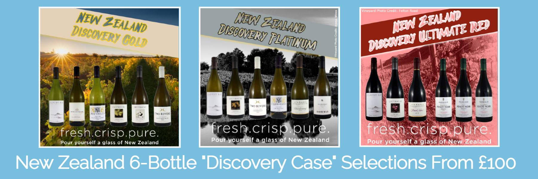 Frazier's New Zealand "Discovery Case" Six-Bottle Wine Selections