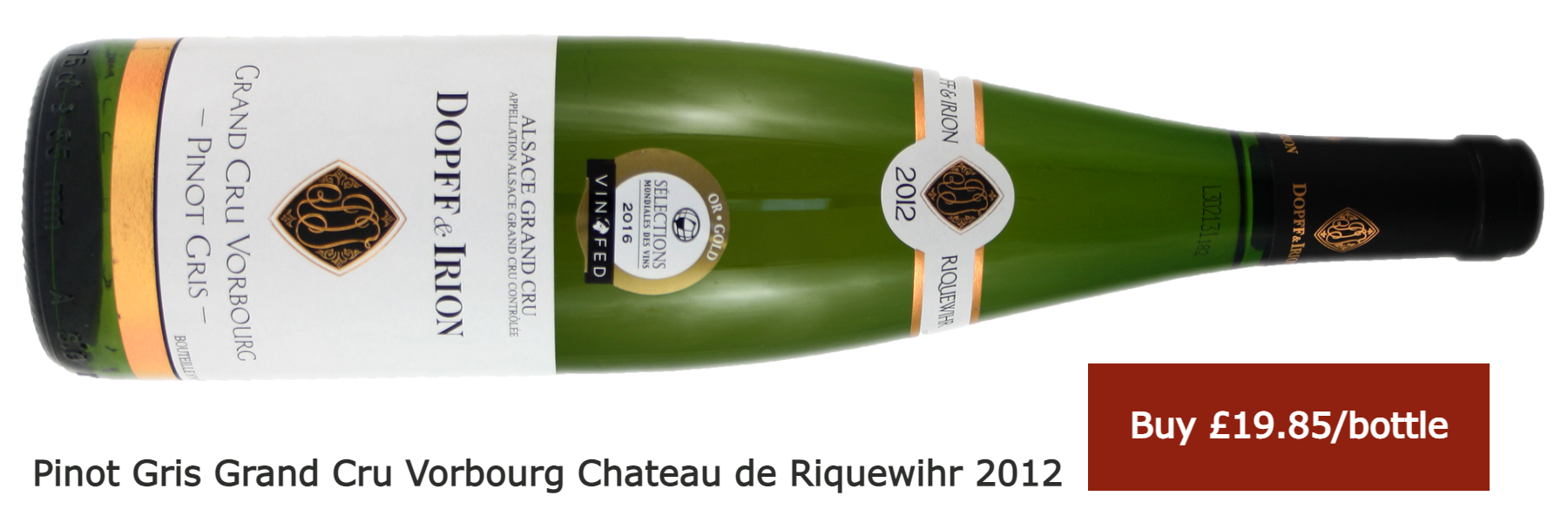 Buy 2012 Grand Cru Vorbourg Pinot Gris £19.85/bottle